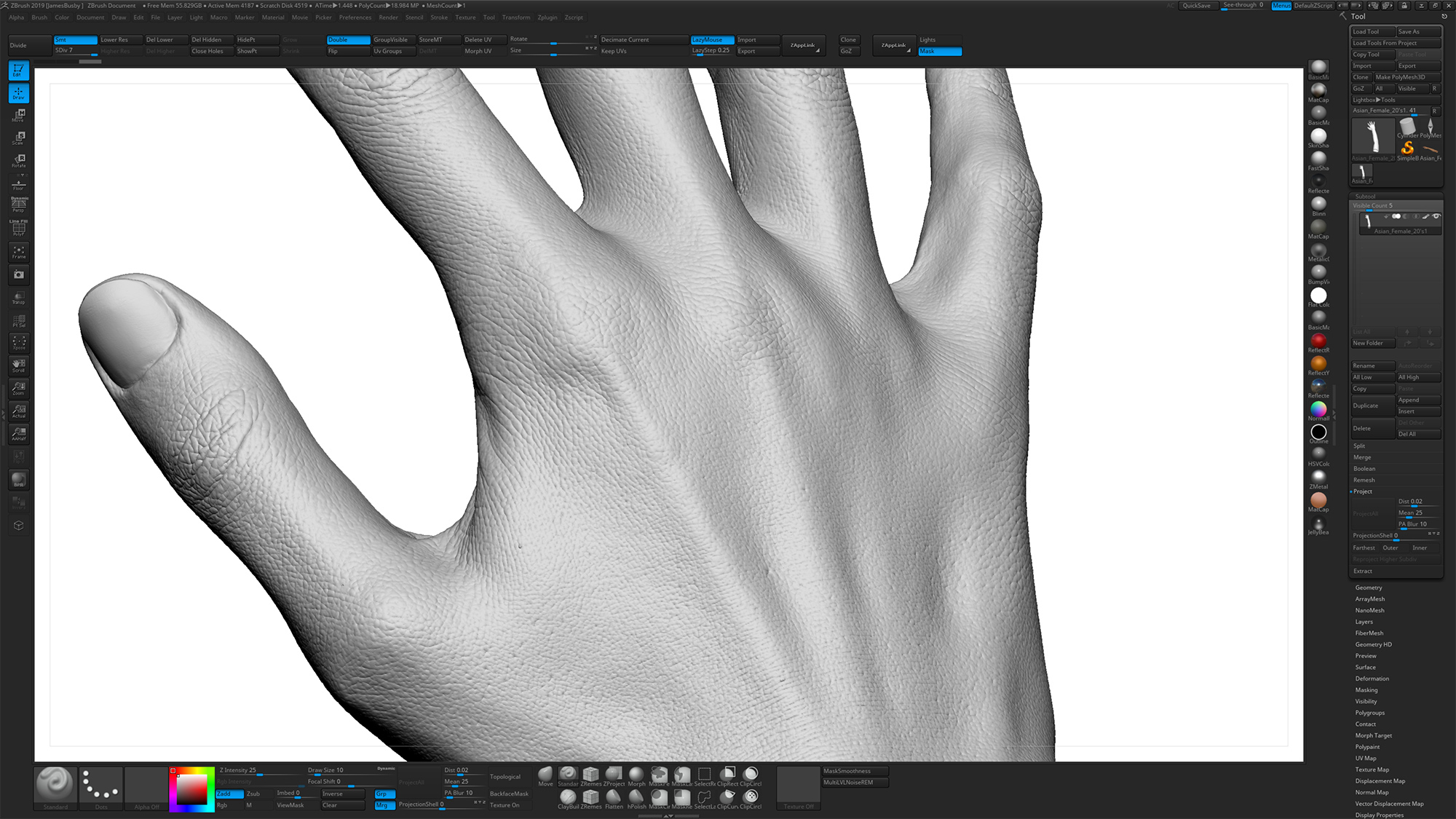 Hand in Zbrush